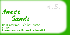 anett sandi business card